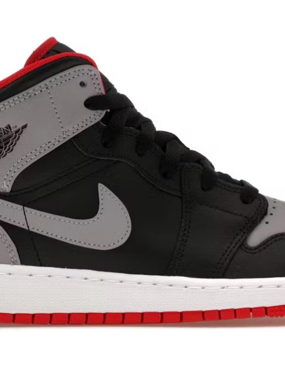 Nike Air Jordan 1 Mid GS “Cement Grey” Black Red Kids  (DQ8423 006) 6.5 Youth